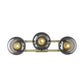 9" Smoky Black And Brass Metal Vanity Flush Mounted Sconce
