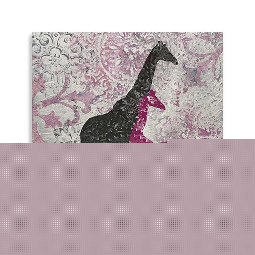 Exotic Pink Giraffes Unframed Print Wall Art
