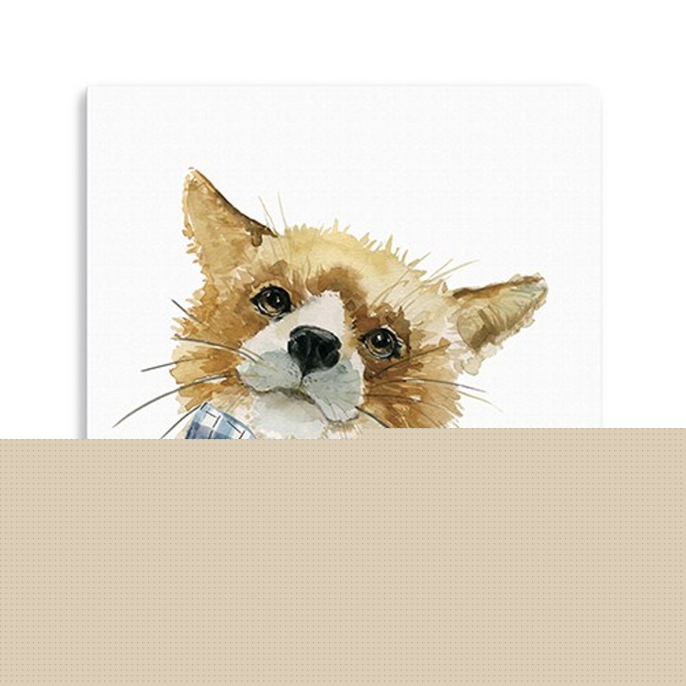 20" x 20" Watercolor Cutie Bow Tie Fox Canvas Wall Art