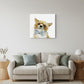 20" x 20" Watercolor Cutie Bow Tie Fox Canvas Wall Art