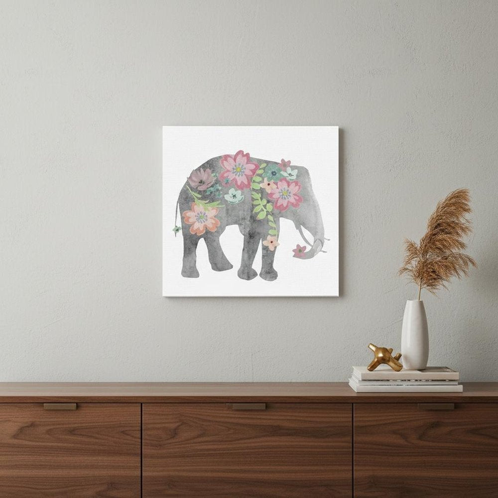 Floral Elephant Unframed Print Wall Art