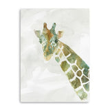 24" x 18" Abstract Marble Watercolor Giraffe Canvas Wall Art