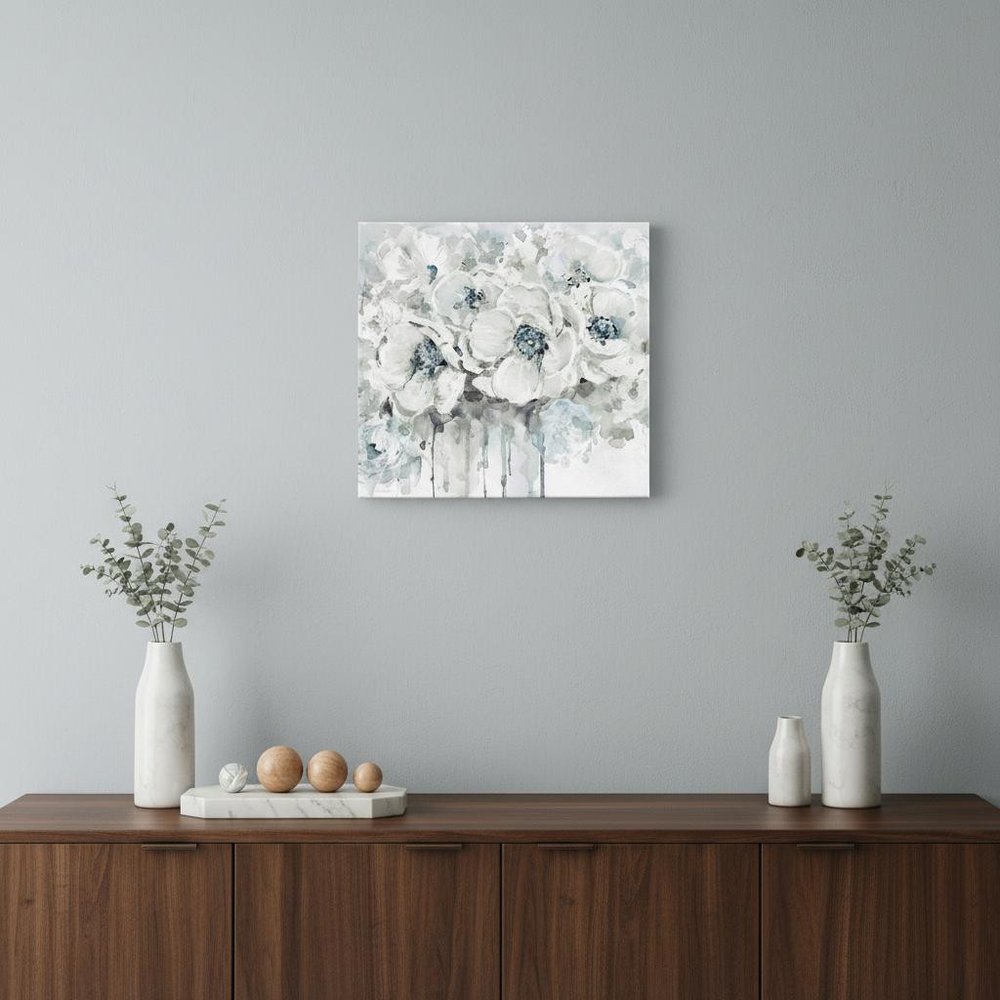 Winter Blues Flower Unframed Print Wall Art