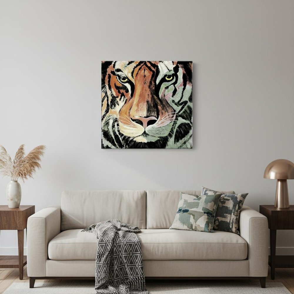 Staring Tiger Portrait Unframed Print Wall Art
