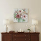 20" x 20" Watercolor Soft Pastel Peonies Bouquet Canvas Wall Art