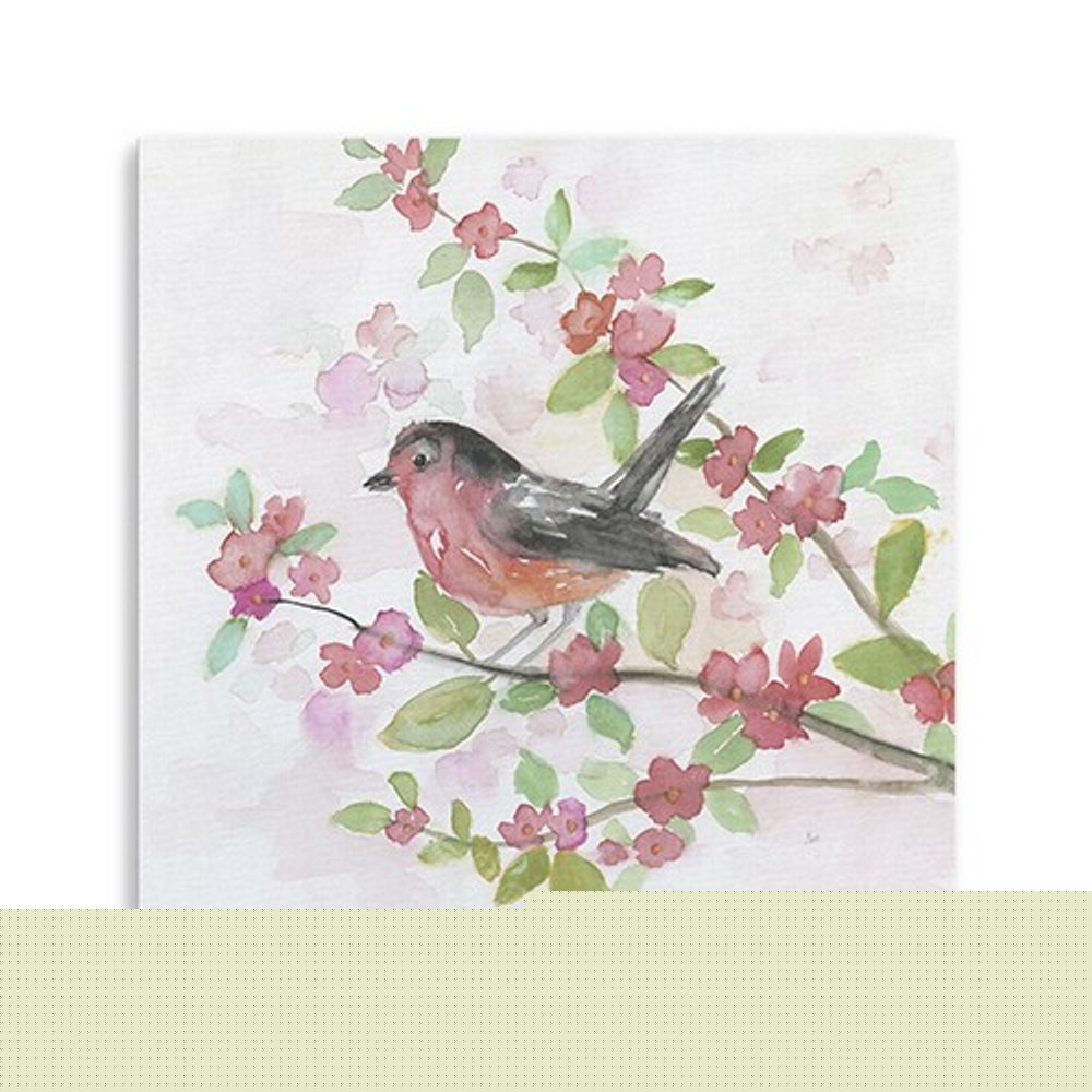 Flower And Bird Unframed Print Wall Art
