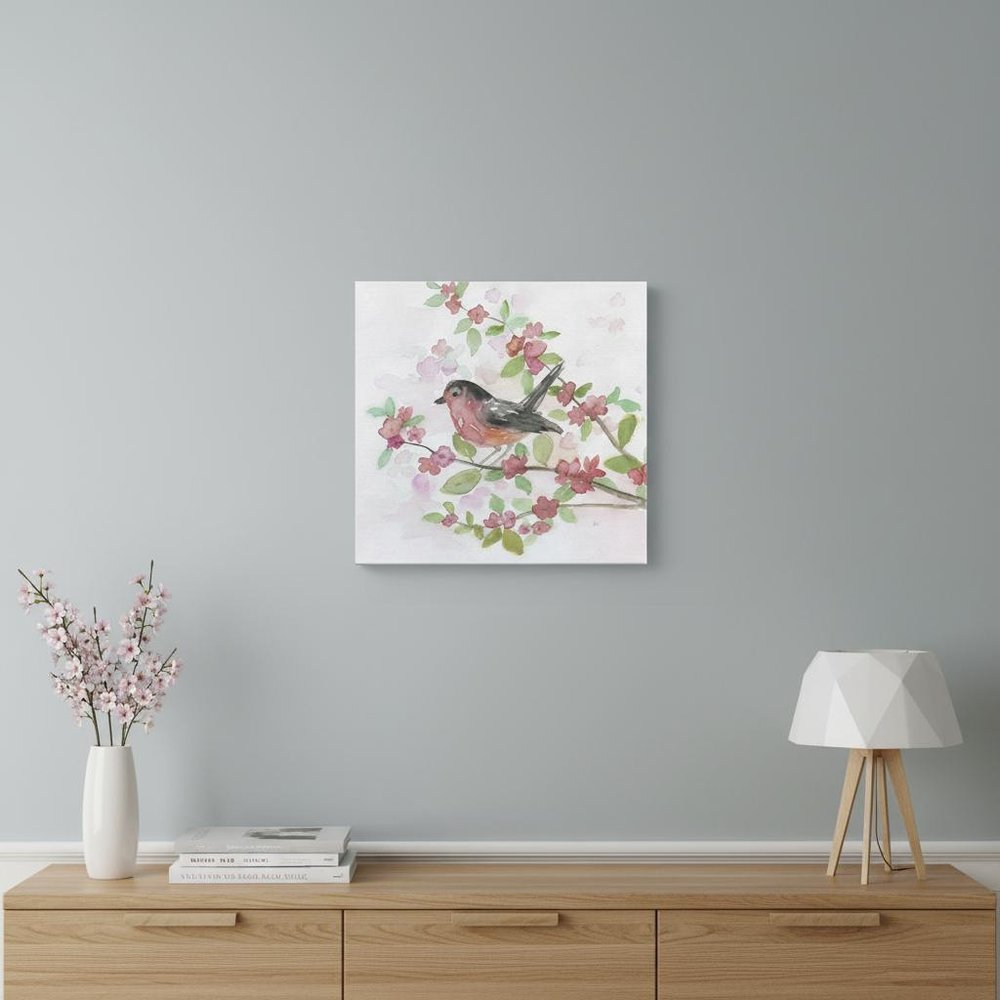 Flower And Bird Unframed Print Wall Art