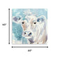 20" x 20" Blue Pastel Watercolor Cow Unframed Canvas Wall Art