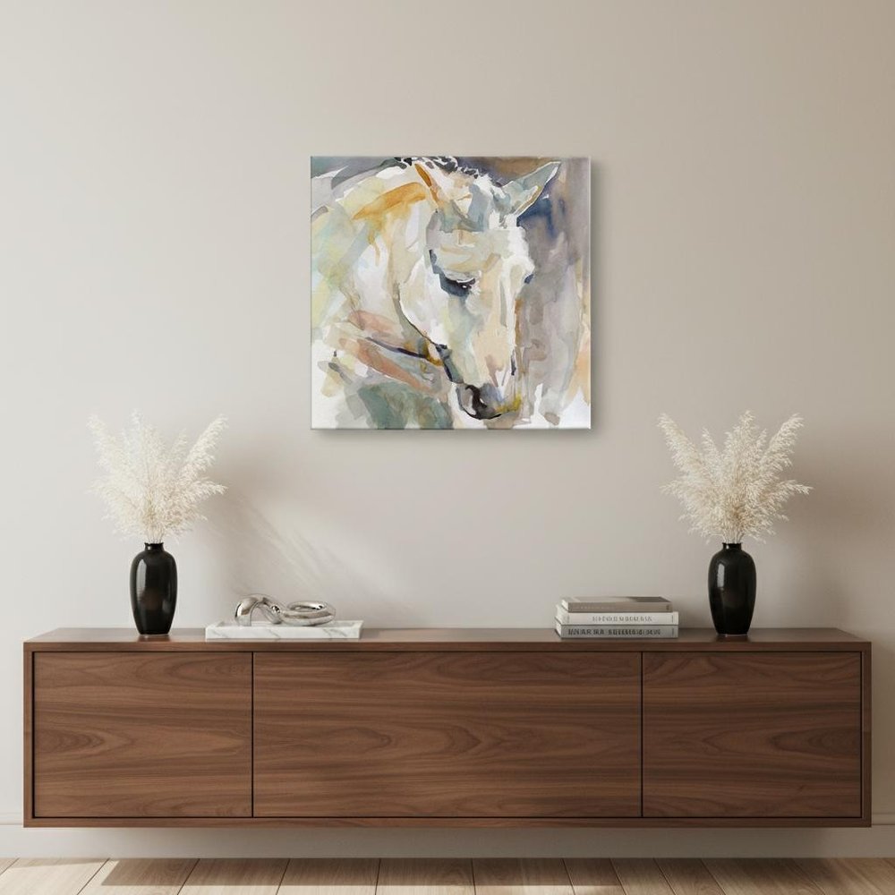 20" x 20" Abstract Watercolor Horse Canvas Wall Art