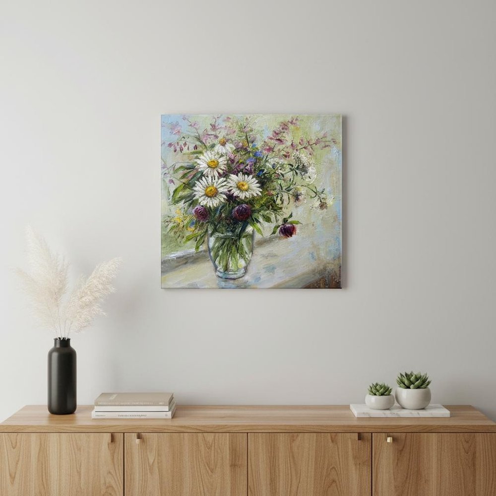 Pretty Vase Of Flowers Unframed Print Wall Art
