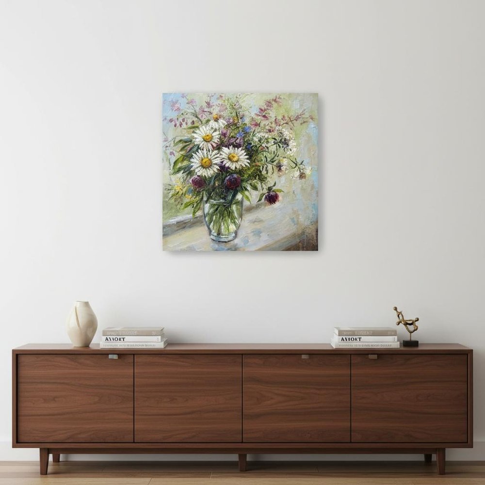 Pretty Vase Of Flowers Unframed Print Wall Art