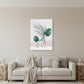 Pretty Green Foliage Leaves Pink Unframed Print Wall Art