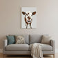 24" x 16" Brown and White Baby Cow Face Canvas Wall Art