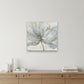 Soft Blue And Grey Flower With Gold Details Unframed Print Wall Art