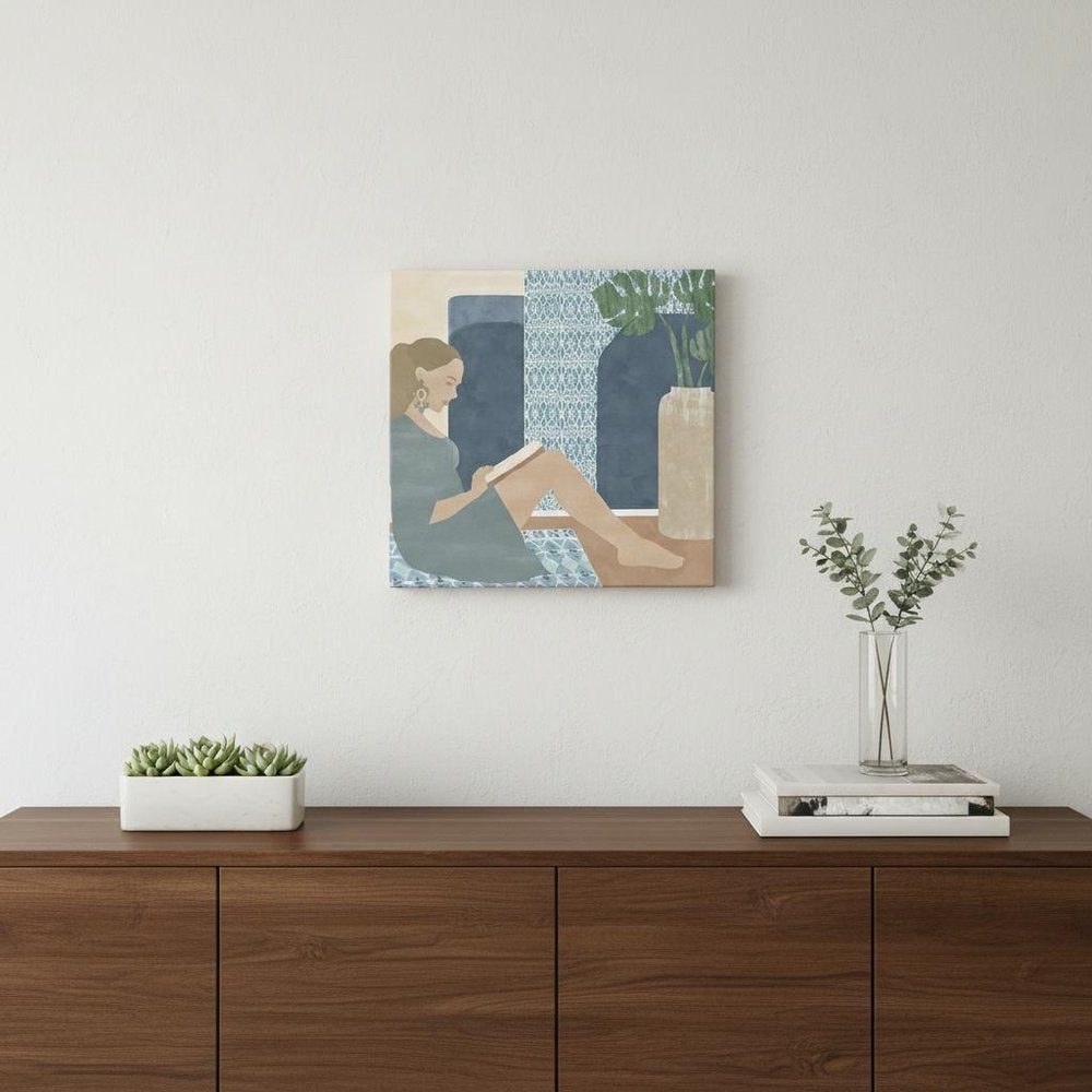 Bohemian Book Lady Unframed Print Wall Art