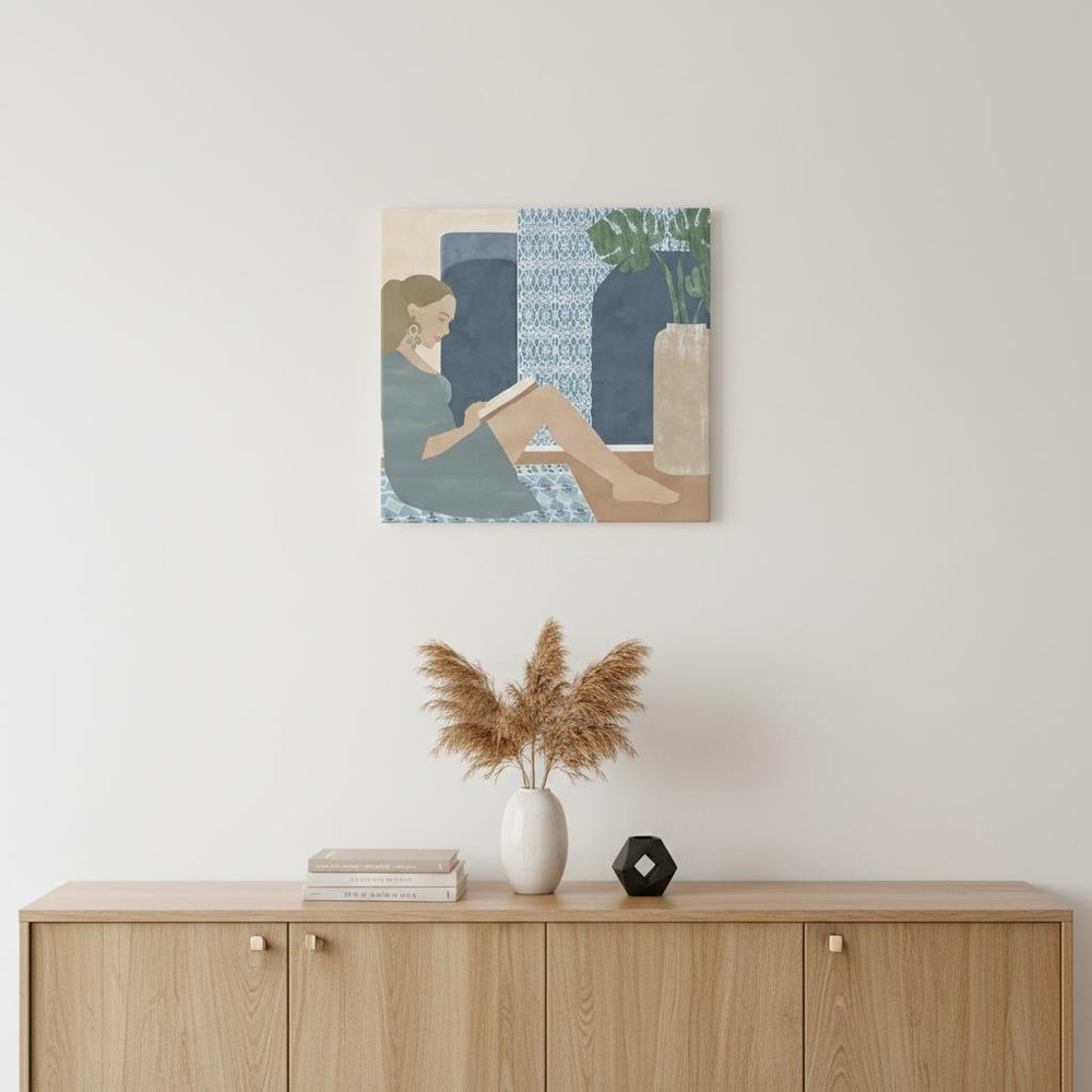 Bohemian Book Lady Unframed Print Wall Art