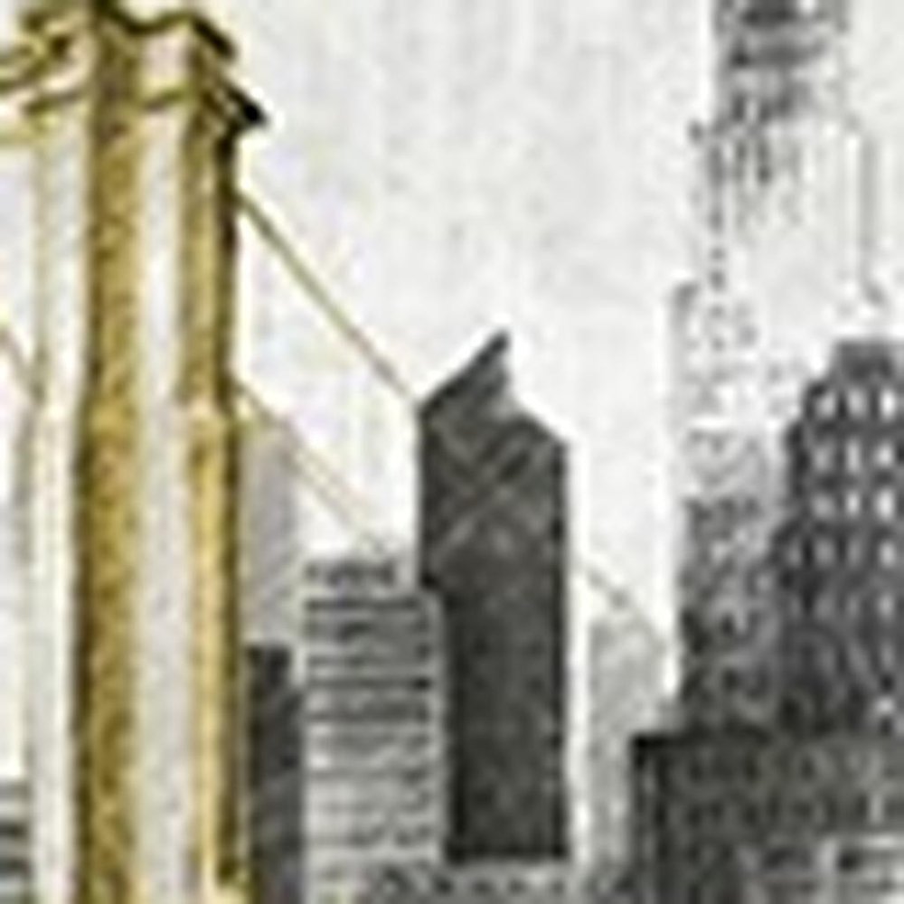 Nyc Golden Bridge Skyline Unframed Print Wall Art