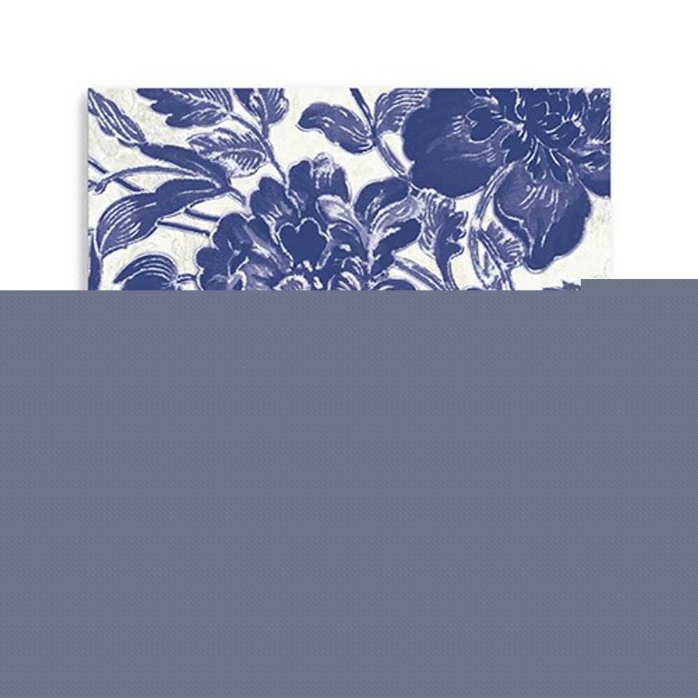Blue Toile Rose Unframed Print Wall Art