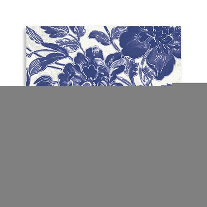 Blue Toile Rose Unframed Print Wall Art