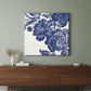 Blue Toile Rose Unframed Print Wall Art