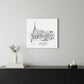 French Caf With Red And Blue Accents Unframed Print Wall Art