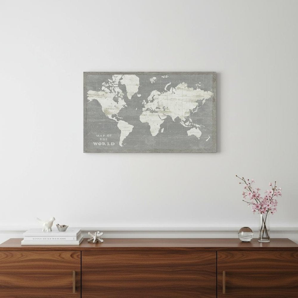 Minimalist World Map Unframed Print Wall Art