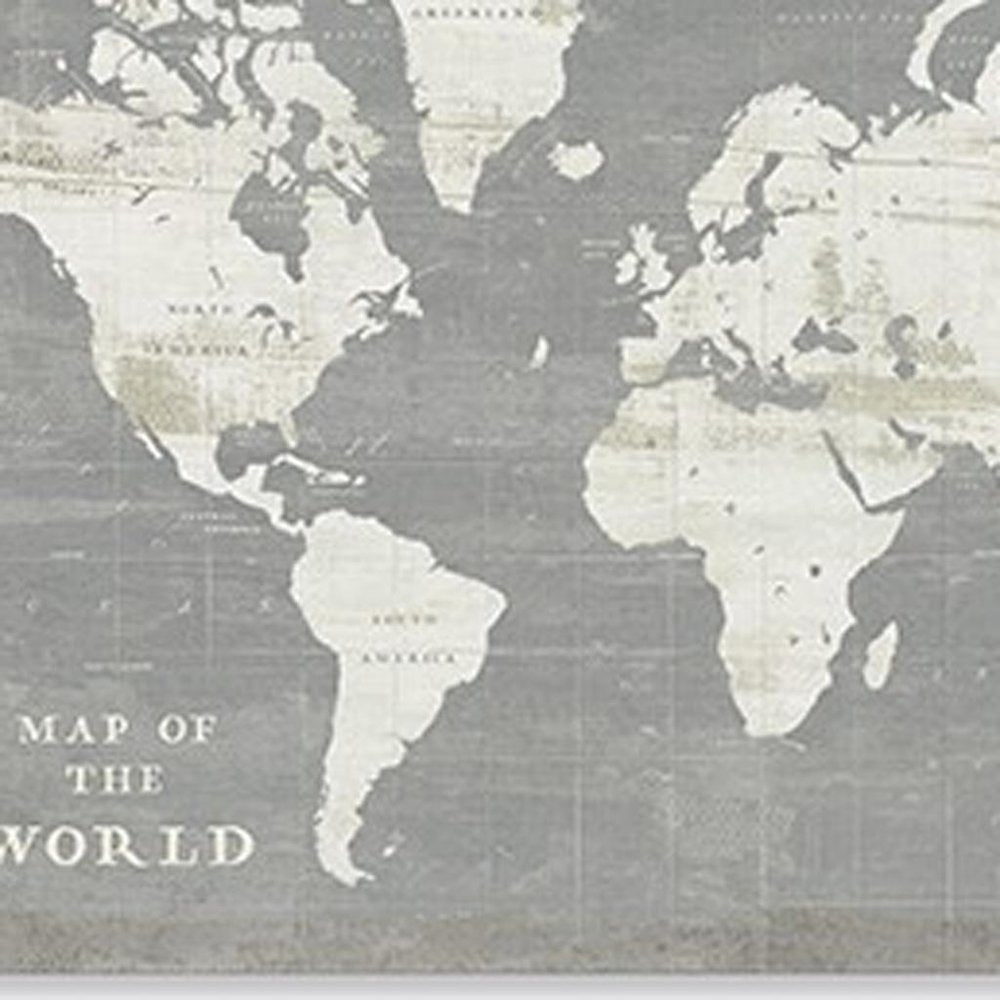 24" Minimalist World Map Canvas Wall Art