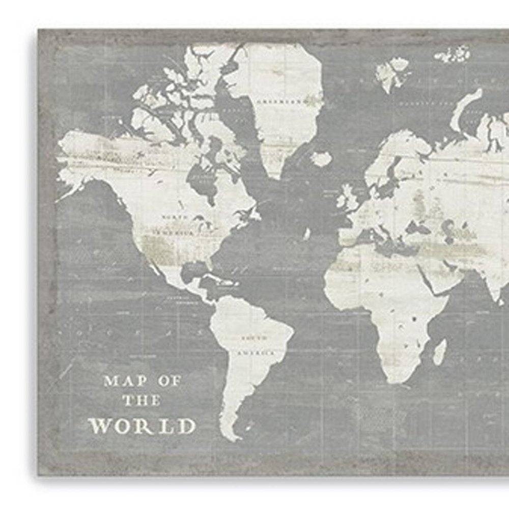 24" Minimalist World Map Canvas Wall Art