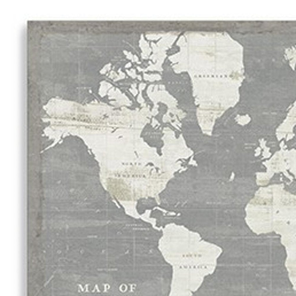 24" Minimalist World Map Canvas Wall Art