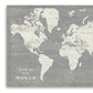 24" Minimalist World Map Canvas Wall Art