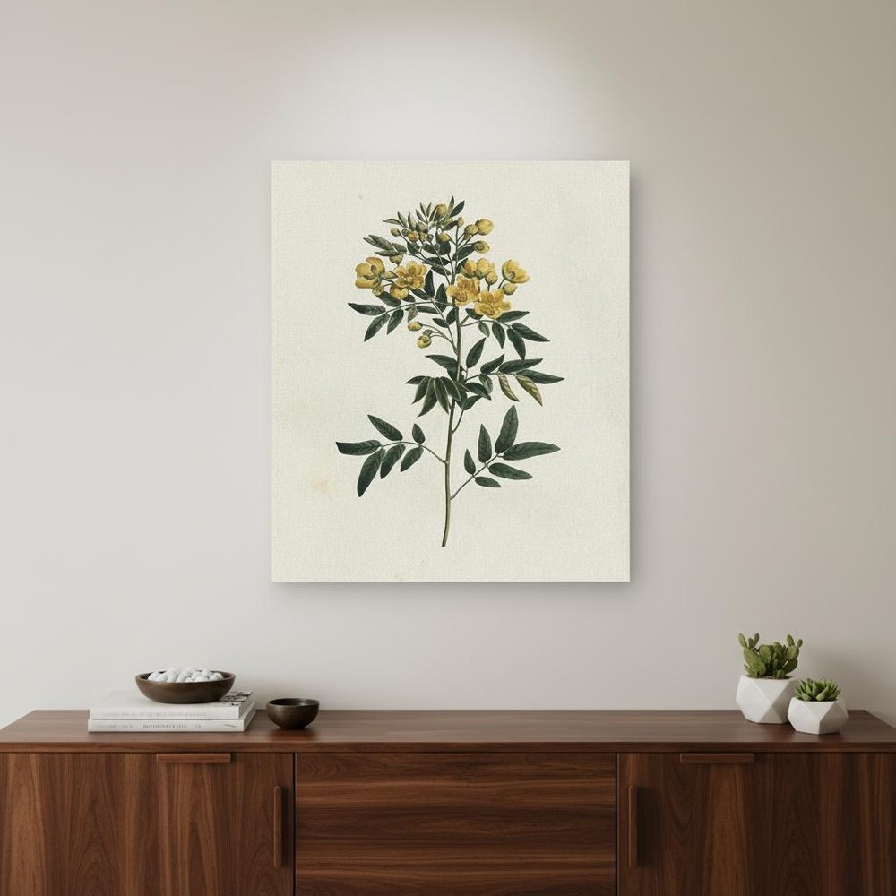 Singular Yellow Blossom Branch Unframed Print Wall Art