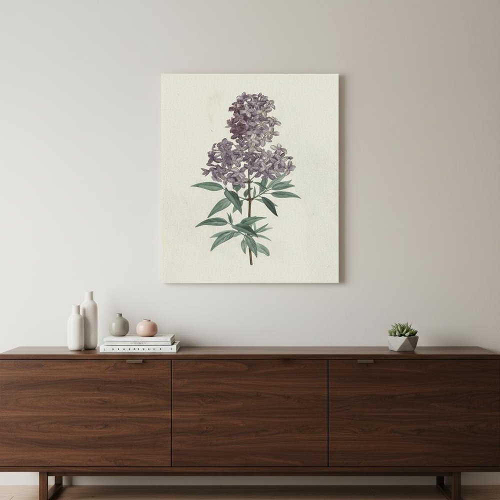 Singular Purple Blossom Branch Unframed Print Wall Art