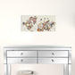 24" x 16" Fun Floral Map of the World Canvas Wall Art