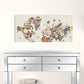 24" x 16" Fun Floral Map of the World Canvas Wall Art