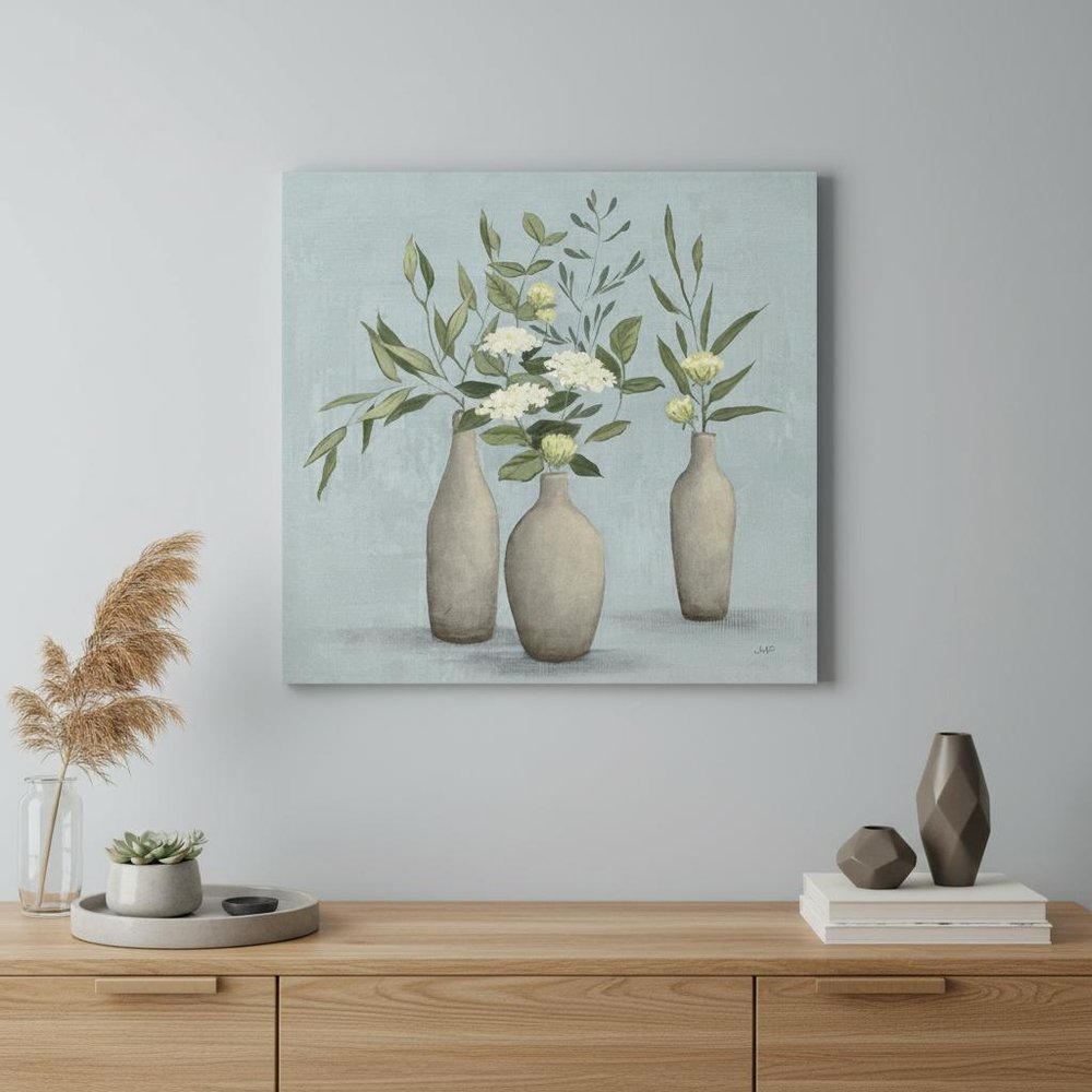 Bohemian Flowers In Ceramic Vases Unframed Print Wall Art