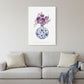 24" x 16" Blue and White Happiness Floral Vase Canvas Wall Art