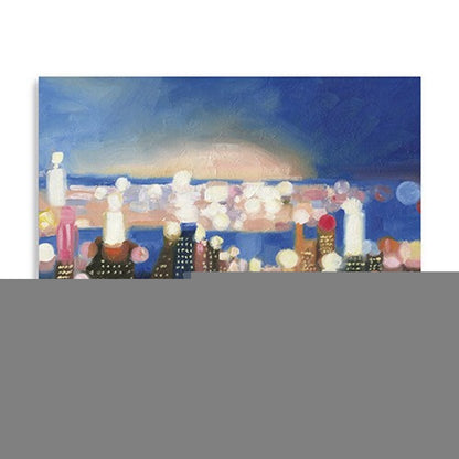 20" x 16" Watercolor City Lights on the Horizon Canvas Wall Art