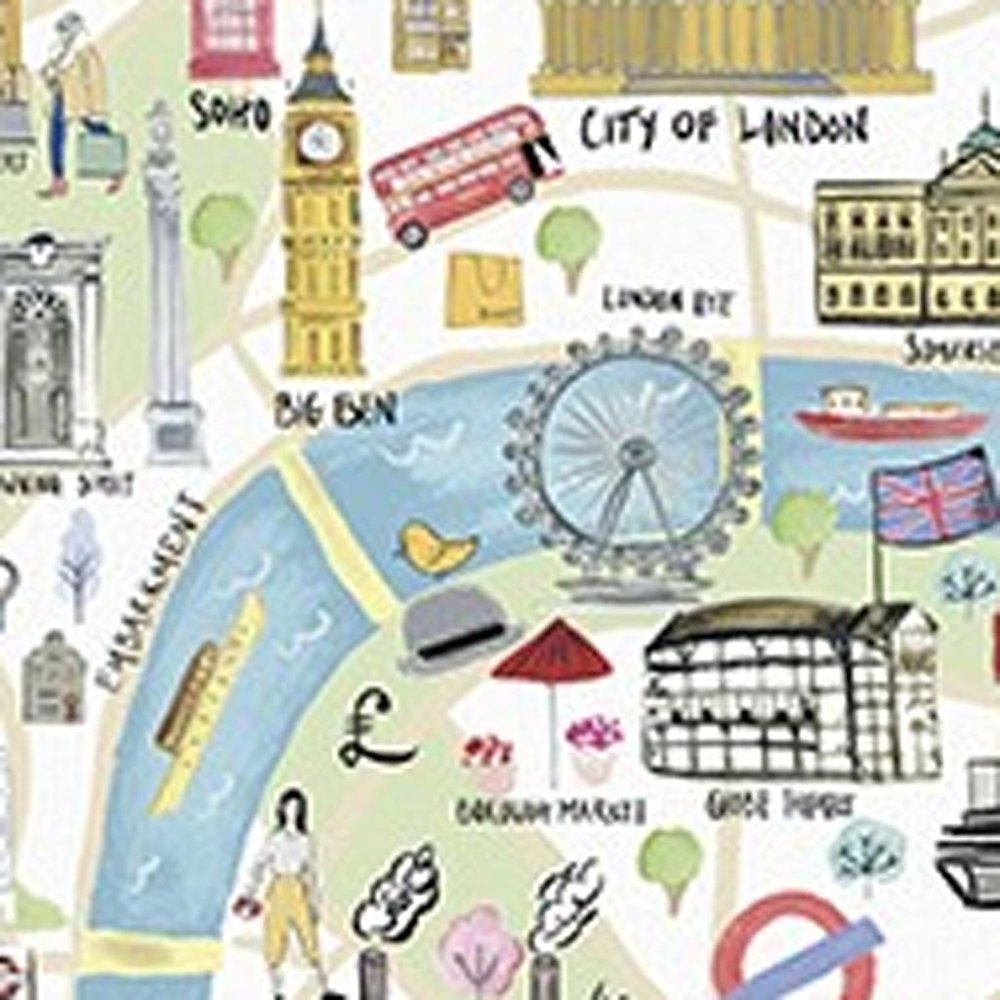 Fun Illustrated London Map Unframed Print Wall Art