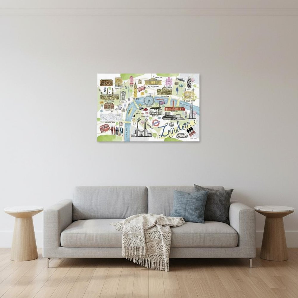 Fun Illustrated London Map Unframed Print Wall Art