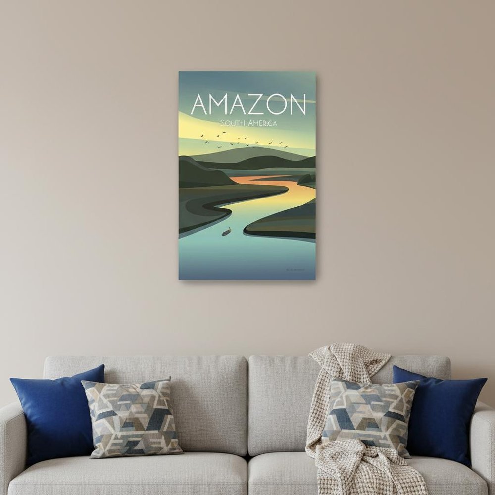 24" x 16" Vibrant South American Amazon Canvas Wall Art