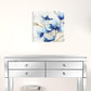 20" x 20" Watercolor Shades of Blue Floral Canvas Wall Art