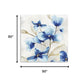 20" x 20" Watercolor Shades of Blue Floral Canvas Wall Art