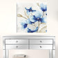 20" x 20" Watercolor Shades of Blue Floral Canvas Wall Art