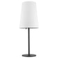 27" Black Metal Table Lamp With White Cone Shade