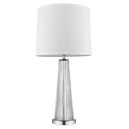 29" Clear And Silver Table Lamp With Empire Shade