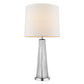 29" Clear And Silver Table Lamp With Empire Shade