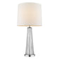 29" Clear And Silver Table Lamp With Empire Shade
