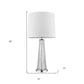 29" Clear And Silver Table Lamp With Empire Shade
