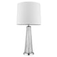 29" Clear And Silver Table Lamp With Empire Shade