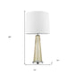29" Champagne Glass Buffet Lamp With Off White Empire Shade